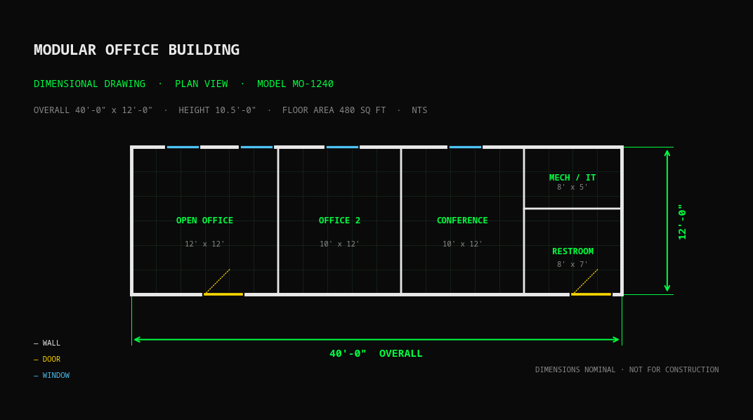 Government / Military Modular Building — Dimensional Drawing